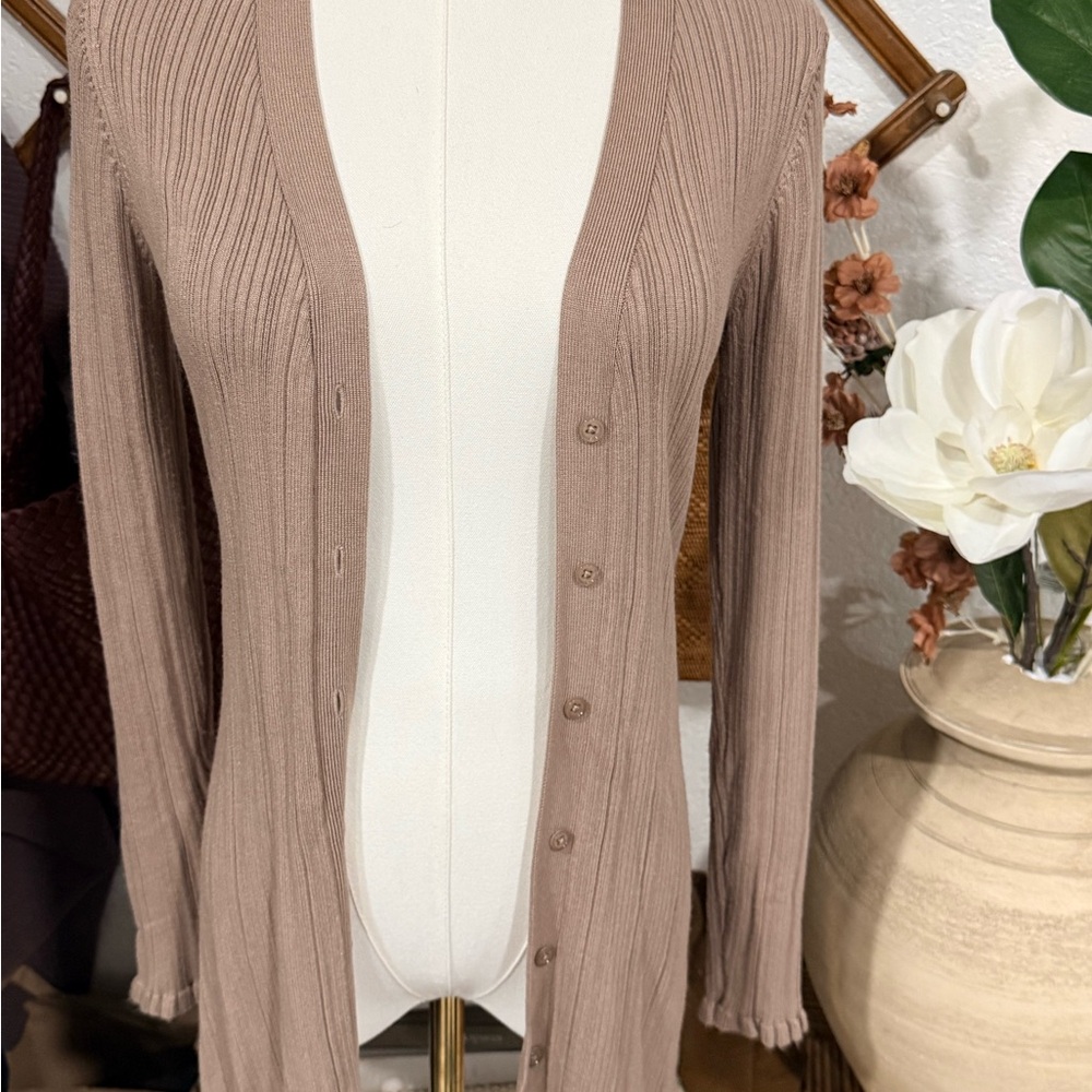 Tularosa Ribbed Tan Cardigan